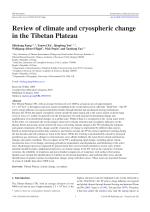 Review of climate and cryospheric change in the Tibetan Plateau