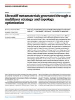Ultrastiff metamaterials generated through a multilayer strategy and topology optimization