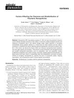 Factors Affecting the Clearance and Biodistribution of Polymeric Nanoparticles