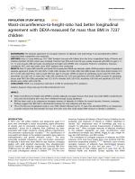 Waist-circumference-to-height-ratio had better longitudinal agreement with DEXA-measured fat mass than BMI in 7237 children