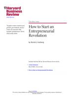 How to Start an Entrepreneurial Revolution