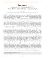 Open access: A revolution in scientific publication? Or just a minor amendment of accessibility?