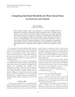Computing Inter-Rater Reliability for Observational Data: An Overview and Tutorial