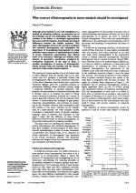 Why sources of heterogeneity in meta-analysis should be investigated