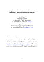 Development and cross-cultural application of a specific instrument to measure entrepreneurial intentions
