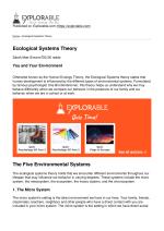 Ecological Systems Theory