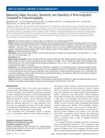 Measuring Sleep: Accuracy, Sensitivity, and Specificity of Wrist Actigraphy Compared to Polysomnography