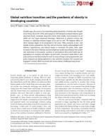 Global nutrition transition and the pandemic of obesity in developing countries
