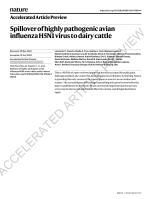 Spillover of highly pathogenic avian influenza H5N1 virus to dairy cattle