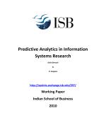 Predictive Analytics in Information Systems Research