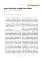 Control of oncogenesis and cancer therapy resistance by the transcription factor NF-κB