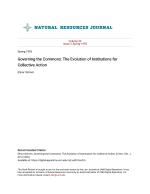 Governing the Commons: The Evolution of Institutions for Collective Action