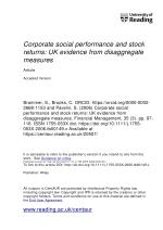 Corporate social performance and stock returns: UK evidence from disaggregate measures