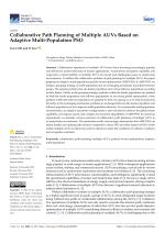 Collaborative Path Planning of Multiple AUVs Based on Adaptive Multi-Population PSO