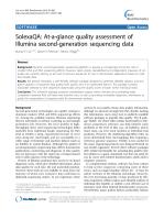 SolexaQA: At-a-glance quality assessment of Illumina second-generation sequencing data