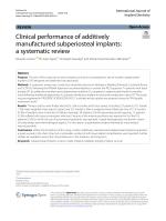 Clinical performance of additively manufactured subperiosteal implants: a systematic review