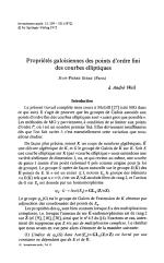 Propriétés galoisiennes des points d'ordre fini des courbes elliptiques