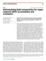 Reformulating lipid nanoparticles for organ-targeted mRNA accumulation and translation