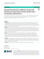 Dental biomaterials redefined: molecular docking and dynamics-driven dental resin composite optimization