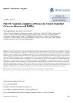 Patient-Reported Outcomes (PROs) and Patient-Reported Outcome Measures (PROMs)
