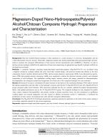 Magnesium-Doped Nano-Hydroxyapatite/Polyvinyl Alcohol/Chitosan Composite Hydrogel: Preparation and Characterization
