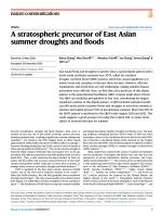A stratospheric precursor of East Asian summer droughts and floods