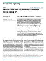 Flexible hemline-shaped microfibers for liquid transport