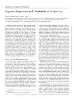 Legumes: Importance and Constraints to Greater Use
