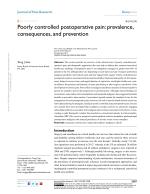 Poorly controlled postoperative pain: prevalence, consequences, and prevention