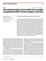 Deep phenotyping of post-infectious myalgic encephalomyelitis/chronic fatigue syndrome