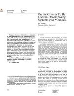 On the Criteria To Be Used in Decomposing Systems into Modules