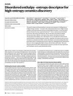 Disordered enthalpy-entropy descriptor for high-entropy ceramics discovery