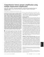 Comprehensive human genome amplification using multiple displacement amplification