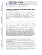 Checkpoint Blockade Cancer Immunotherapy Targets Tumour-Specific Mutant Antigens