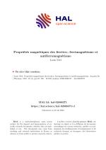 Propriétés magnétiques des ferrites; ferrimagnétisme et antiferromagnétisme
