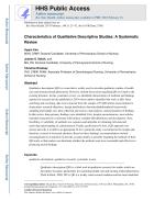 Characteristics of Qualitative Descriptive Studies: A Systematic Review