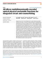 All-silicon multidimensionally-encoded optical physical unclonable functions for integrated circuit anti-counterfeiting