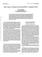 Half a Century of Research on the Stroop Effect: An Integrative Review