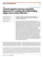 General negative pressure annealing approach for creating ultra-high-loading single atom catalyst libraries
