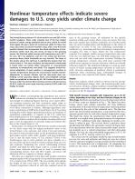 Nonlinear temperature effects indicate severe damages to U.S. crop yields under climate change