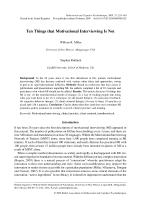 Ten Things that Motivational Interviewing Is Not
