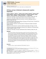 CSF Aβ42 and tau in Parkinson’s disease with cognitive impairment