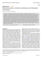 Bacterial persisters: molecular mechanisms and therapeutic development