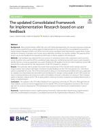 The updated Consolidated Framework for Implementation Research based on user feedback
