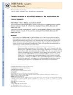 Genetic variation in microRNA networks: the implications for cancer research