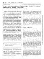 Severe Neurological Complications after Central Neuraxial Blockades in Sweden 1990–1999