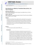 Fear Extinction as a Model for Translational Neuroscience: Ten Years of Progress