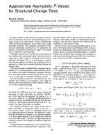 Approximate Asymptotic P Values for Structural-Change Tests