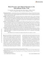 Blood Pressure and Clinical Outcomes in the International Stroke Trial