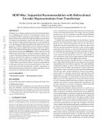 BERT4Rec: Sequential Recommendation with Bidirectional Encoder Representations from Transformer